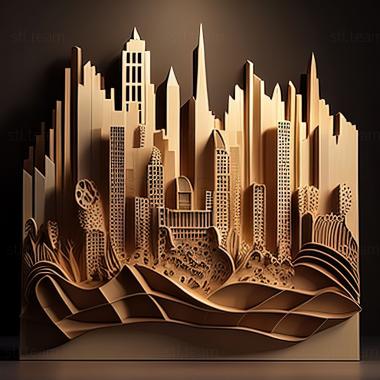 3D model st city skyline (STL)